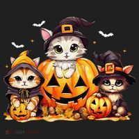 Halloween Cat Pumpkin Spooky Season Gift Beanie thumb 2