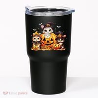Halloween Cat Pumpkin Spooky Season Gift Tumbler thumb 0