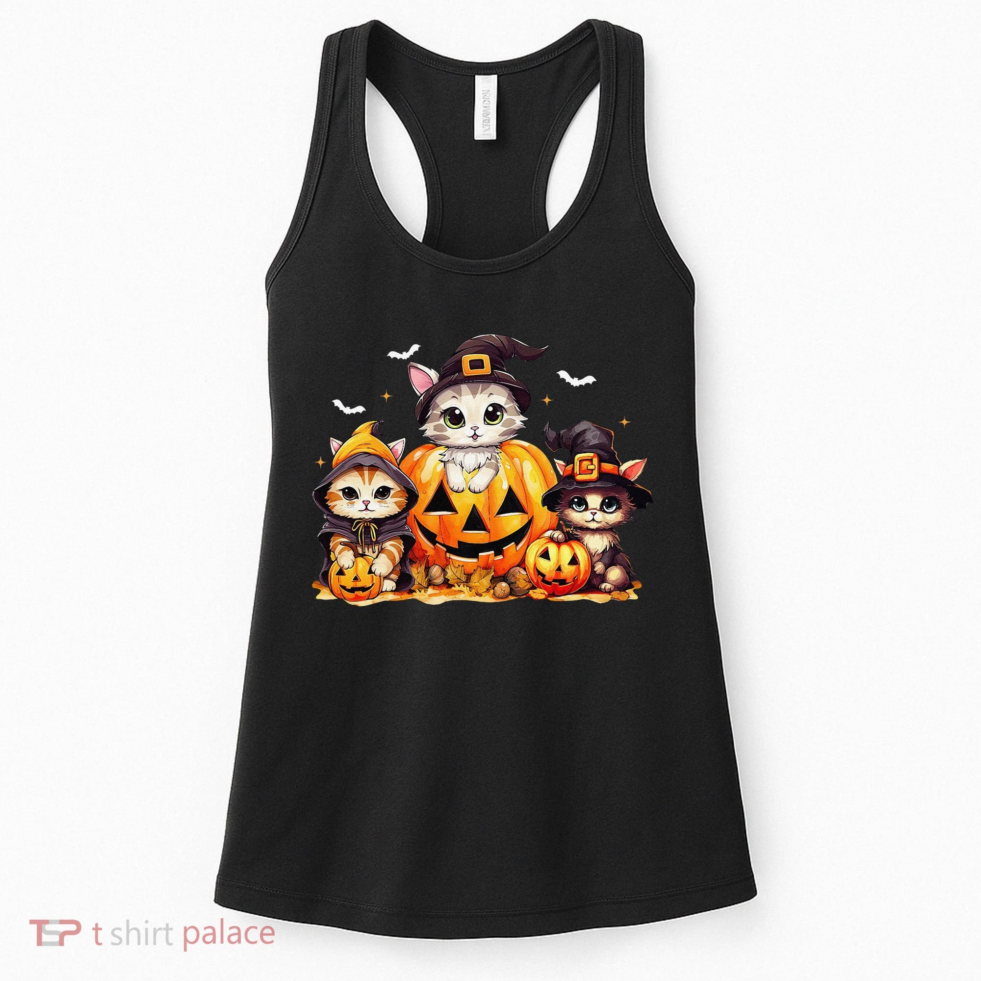 Halloween Cat Pumpkin Spooky Season Gift Women's Tank Top