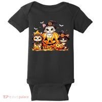 Halloween Cat Pumpkin Spooky Season Gift Baby Bodysuit thumb 0