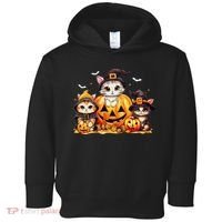 Halloween Cat Pumpkin Spooky Season Gift Toddler Hoodie thumb 0