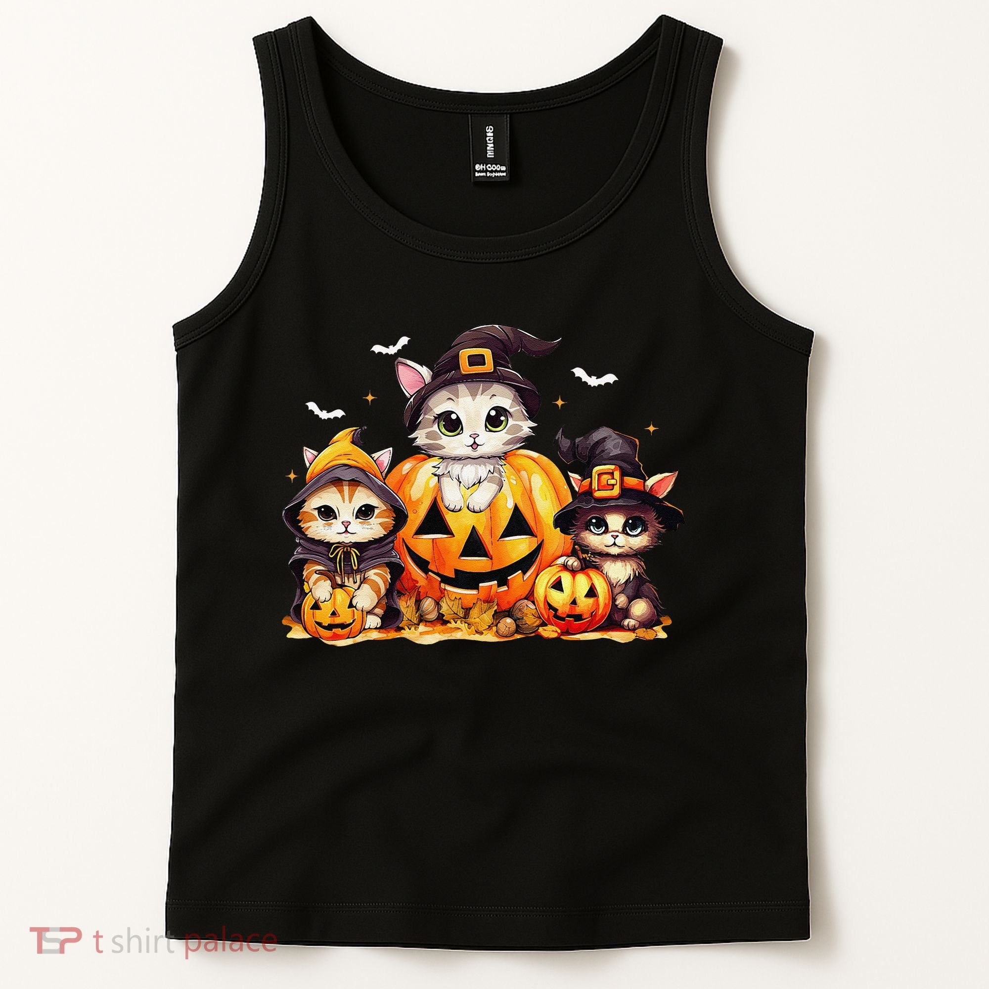 Halloween Cat Pumpkin Spooky Season Gift Tank Top