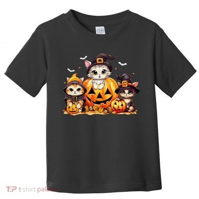 Halloween Cat Pumpkin Spooky Season Gift Toddler T-Shirt