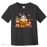 Halloween Cat Pumpkin Spooky Season Gift Toddler T-Shirt thumb 0
