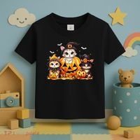 Halloween Cat Pumpkin Spooky Season Gift Toddler T-Shirt thumb 3