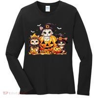 Halloween Cat Pumpkin Spooky Season Gift Women's Long Sleeve Shirt thumb 0
