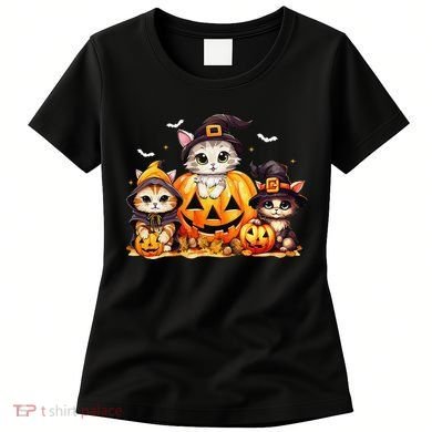 Halloween Cat Pumpkin Spooky Season Gift Women's T-Shirt