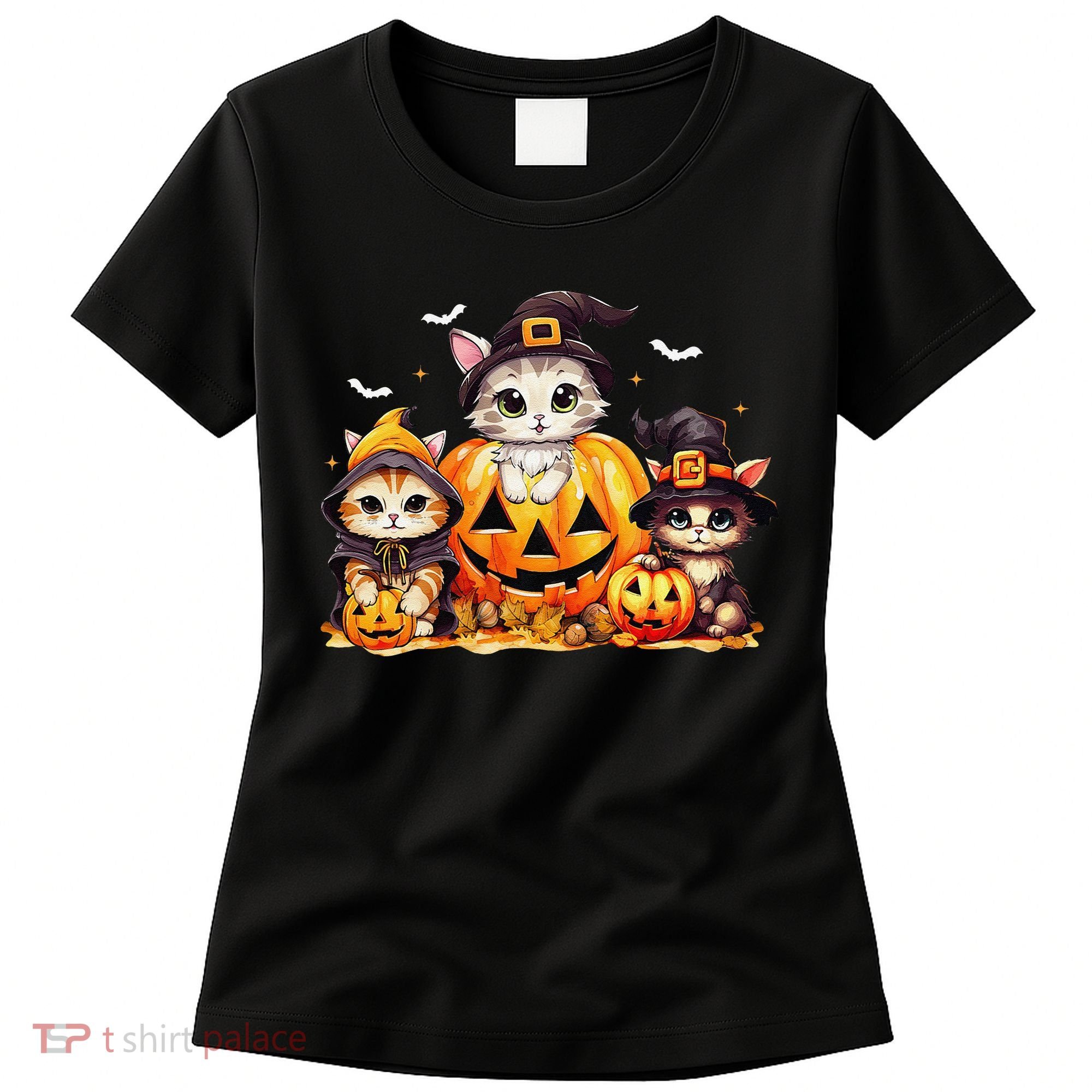 Halloween Cat Pumpkin Spooky Season Gift Women's T-Shirt