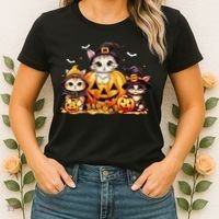 Halloween Cat Pumpkin Spooky Season Gift Women's T-Shirt thumb 2