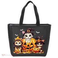 Halloween Cat Pumpkin Spooky Season Gift Tote Bag thumb 0