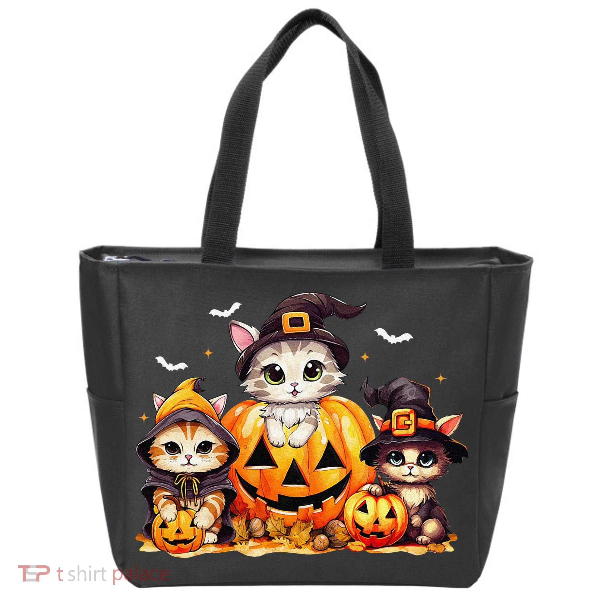 Halloween Cat Pumpkin Spooky Season Gift Tote Bag