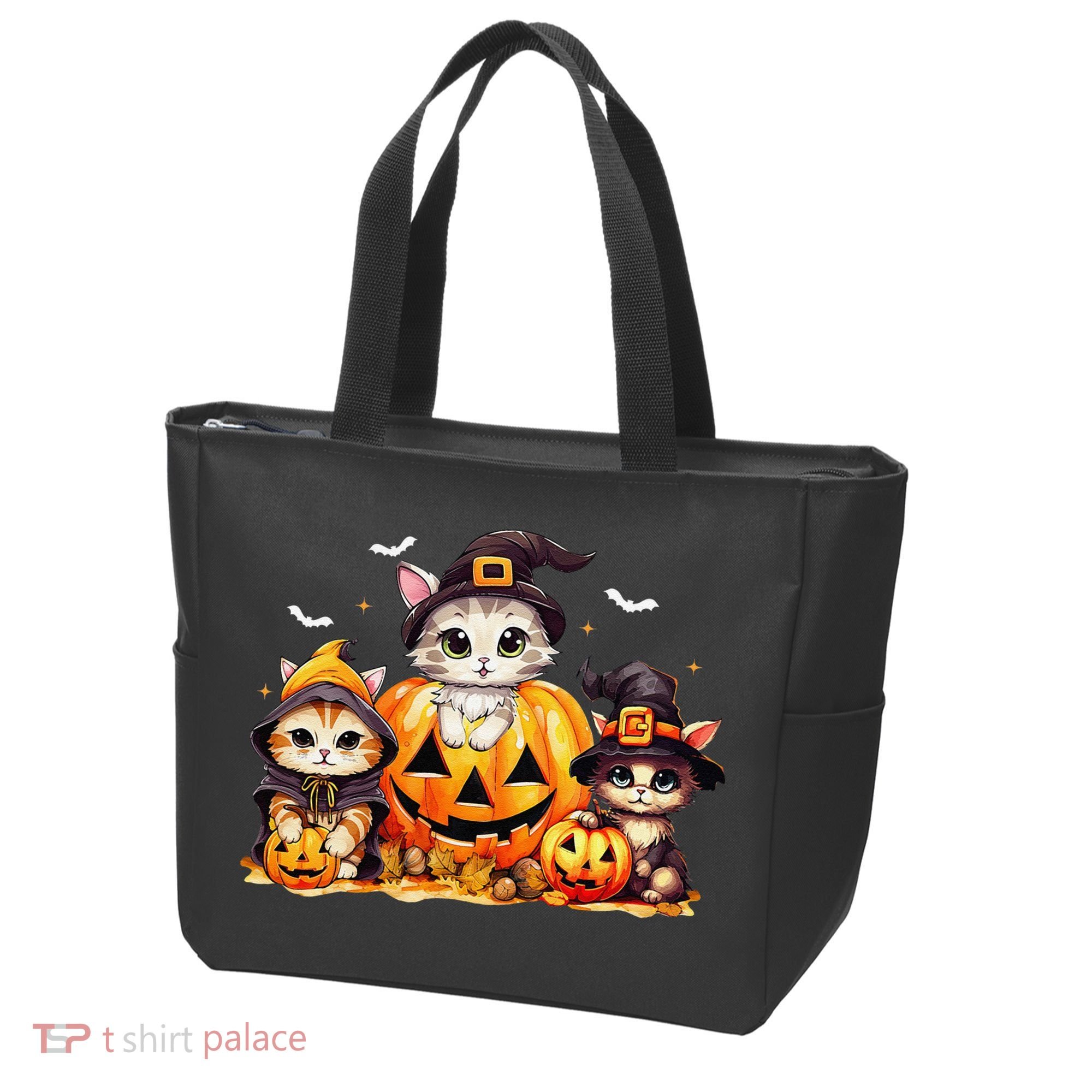 Halloween Cat Pumpkin Spooky Season Gift Tote Bag