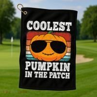 Halloween Coolest Pumpkin In The Patch Golf Towel thumb 1