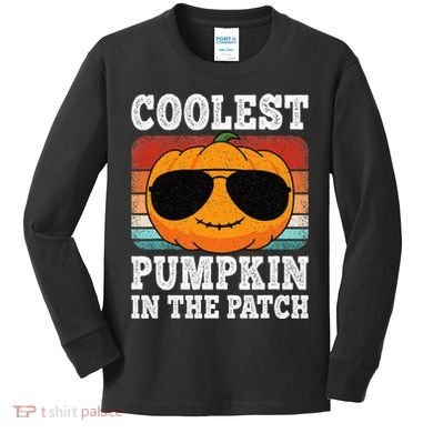 Halloween Coolest Pumpkin In The Patch Kids Long Sleeve Shirt