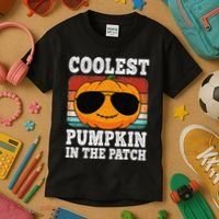 Halloween Coolest Pumpkin In The Patch Kids T-Shirt thumb 3
