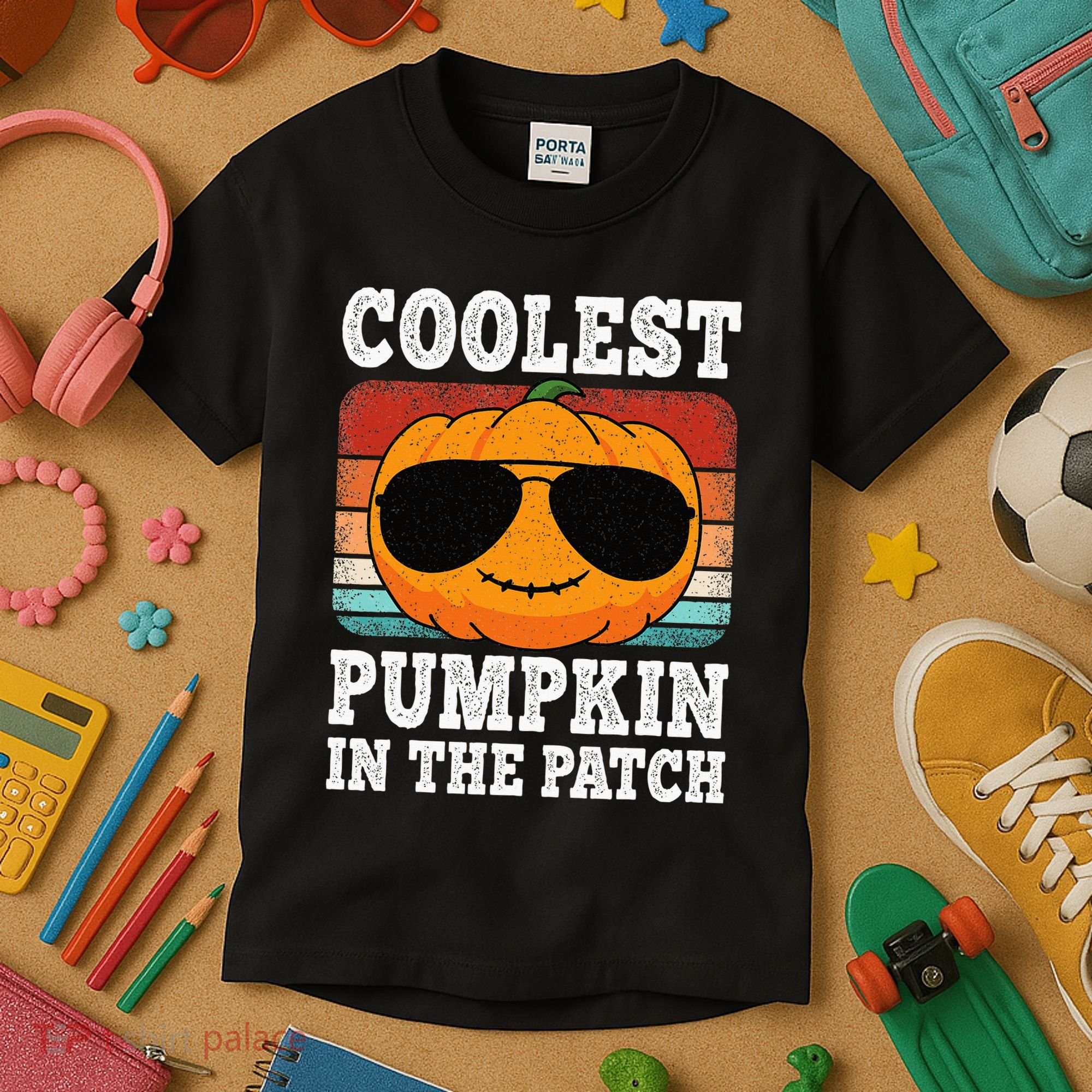 Halloween Coolest Pumpkin In The Patch Kids T-Shirt