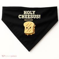 Holy Cheesus! Pun Grilled Cheese Lover Gift USA-Made Doggie Bandana thumb 0