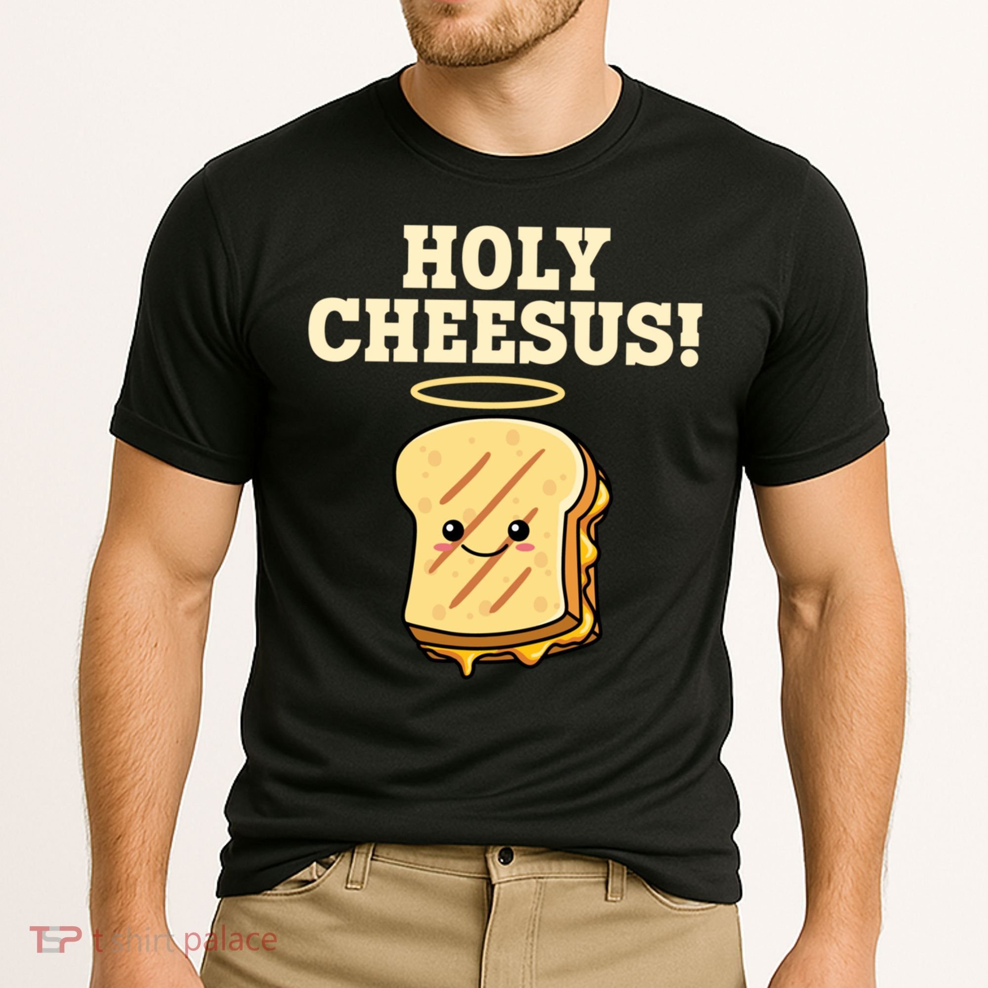 Holy Cheesus! Pun Grilled Cheese Lover Gift Cooling Performance Crew T-Shirt