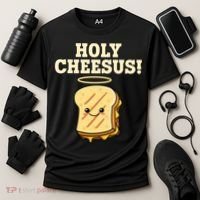 Holy Cheesus! Pun Grilled Cheese Lover Gift Cooling Performance Crew T-Shirt thumb 3