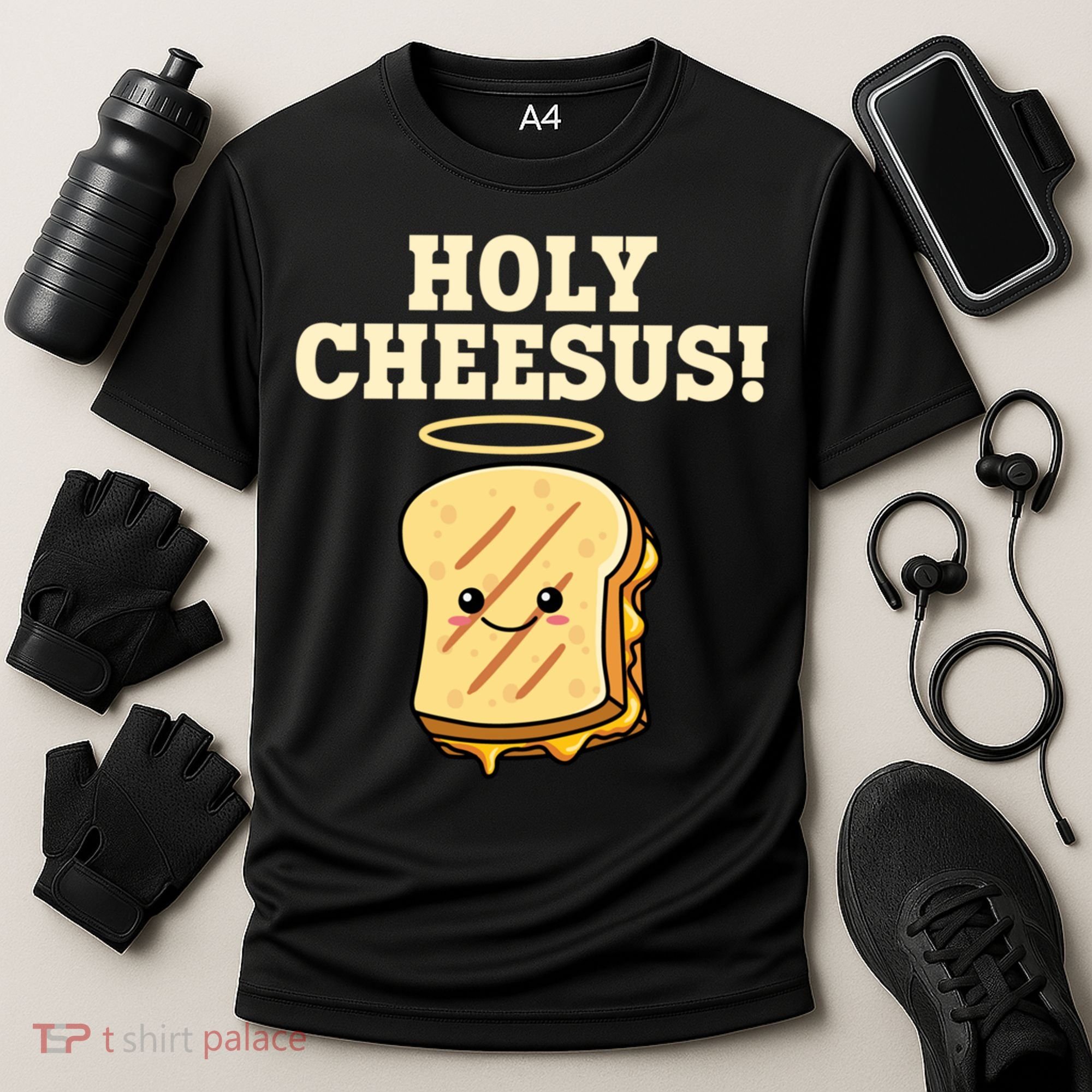 Holy Cheesus! Pun Grilled Cheese Lover Gift Cooling Performance Crew T-Shirt