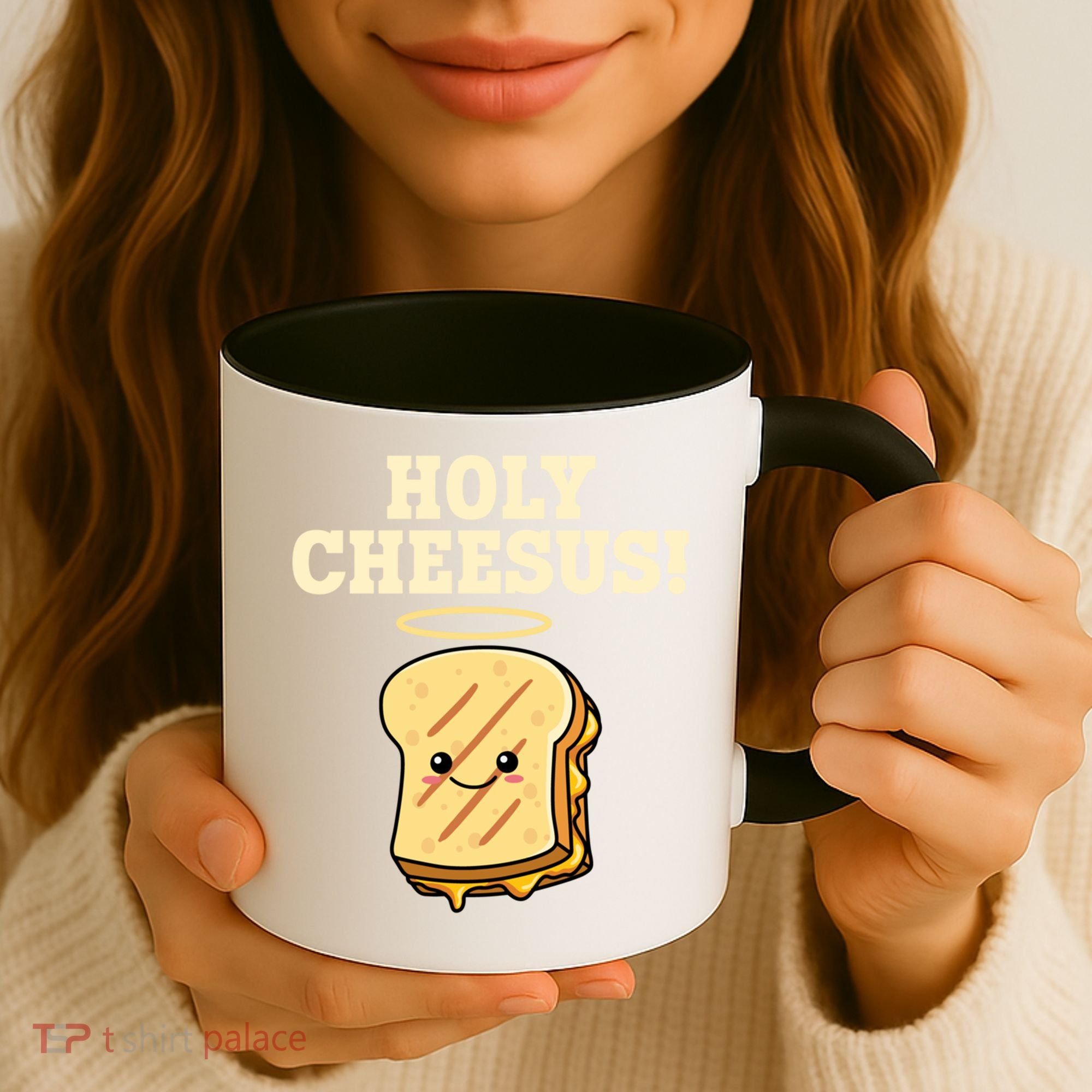 Holy Cheesus! Pun Grilled Cheese Lover Gift Coffee Mug