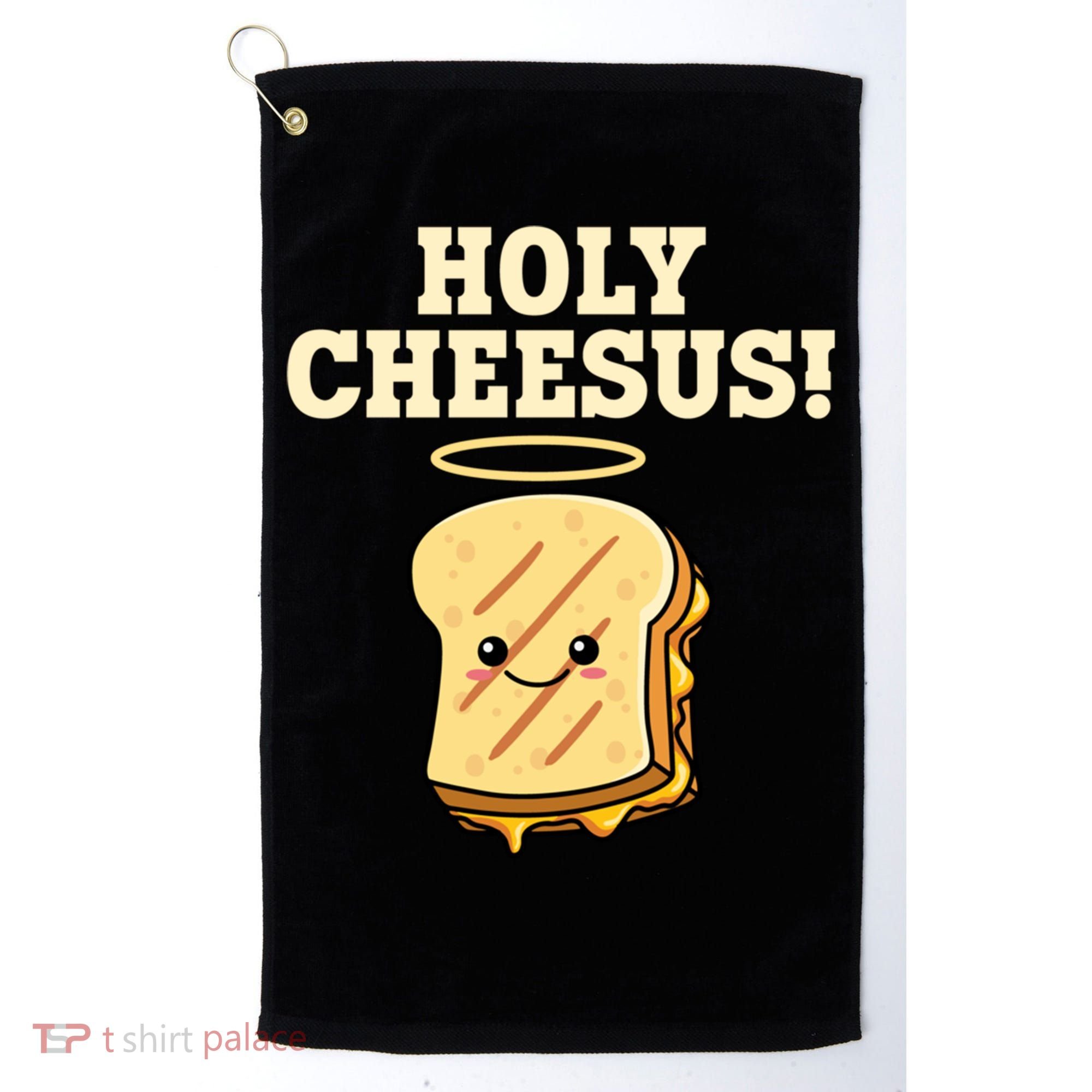 Holy Cheesus! Pun Grilled Cheese Lover Gift Golf Towel