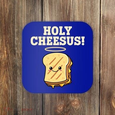 Holy Cheesus! Pun Grilled Cheese Lover Gift Coaster