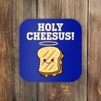 Holy Cheesus! Pun Grilled Cheese Lover Gift Coaster thumb 0