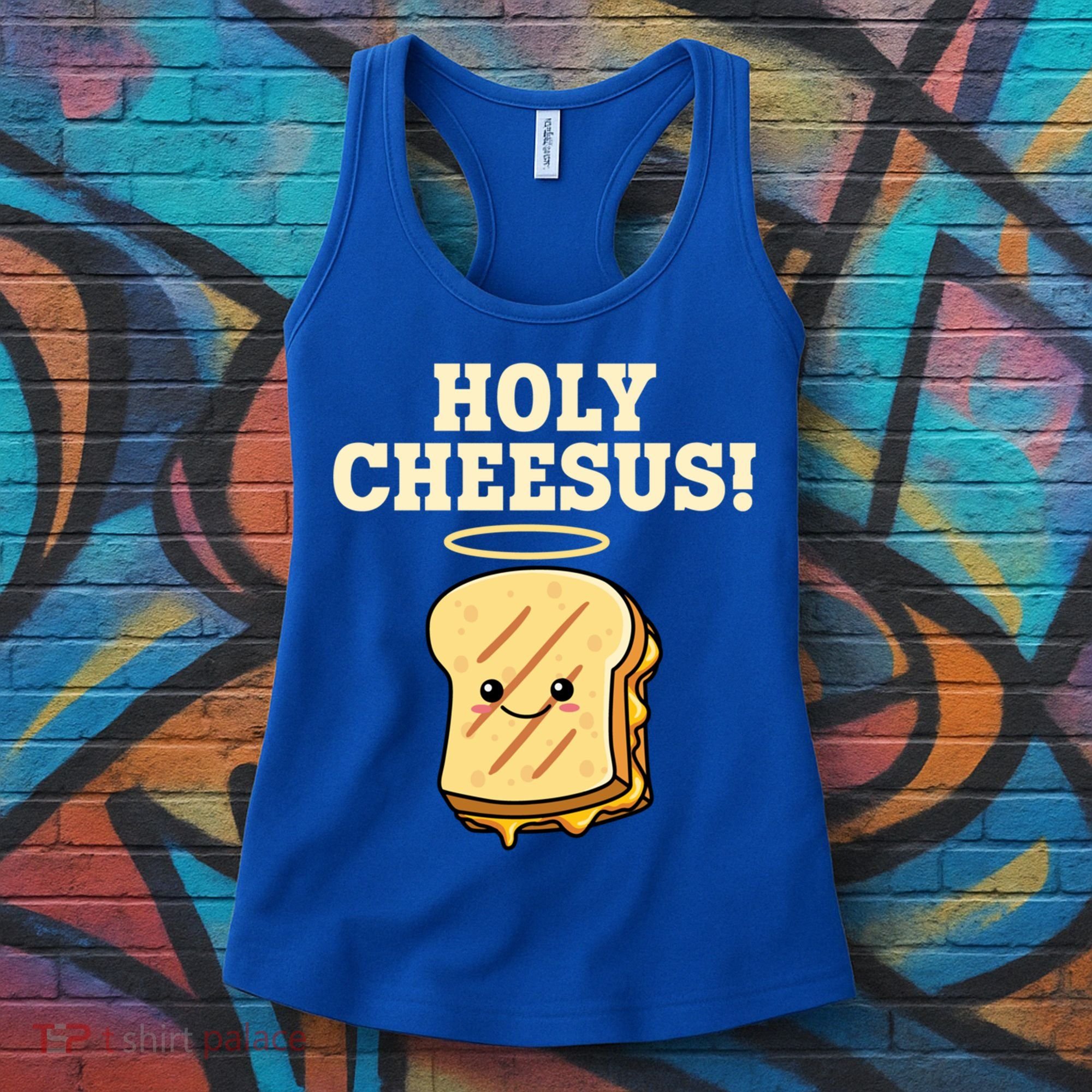 Holy Cheesus! Pun Grilled Cheese Lover Gift Women's Tank Top