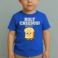 Holy Cheesus! Pun Grilled Cheese Lover Gift Toddler T-Shirt thumb 2