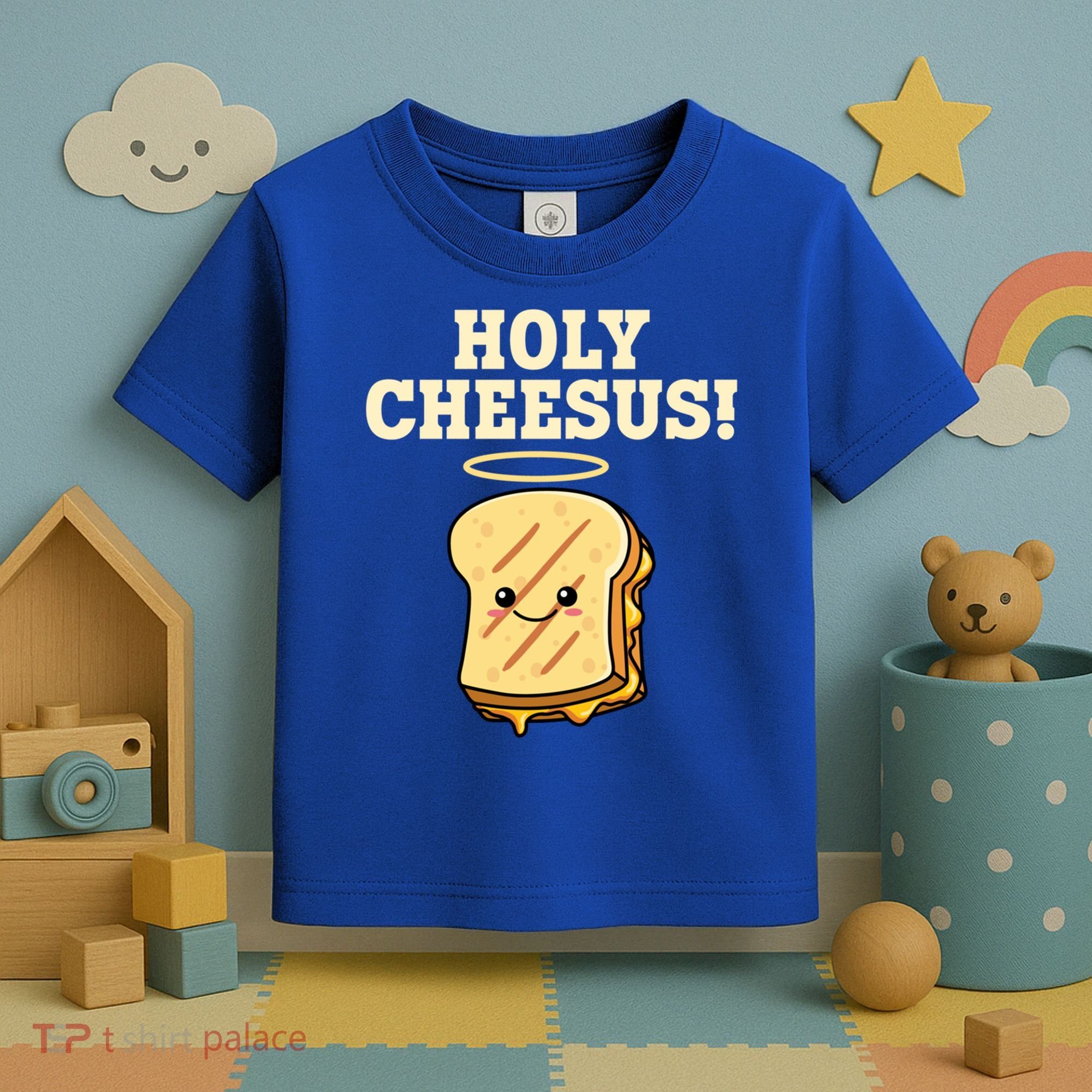 Holy Cheesus! Pun Grilled Cheese Lover Gift Toddler T-Shirt