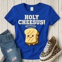 Holy Cheesus! Pun Grilled Cheese Lover Gift Women's T-Shirt thumb 3