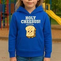 Holy Cheesus! Pun Grilled Cheese Lover Gift Kids Hoodie thumb 3