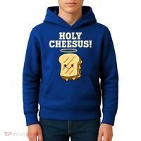 Holy Cheesus! Pun Grilled Cheese Lover Gift Kids Hoodie thumb 4