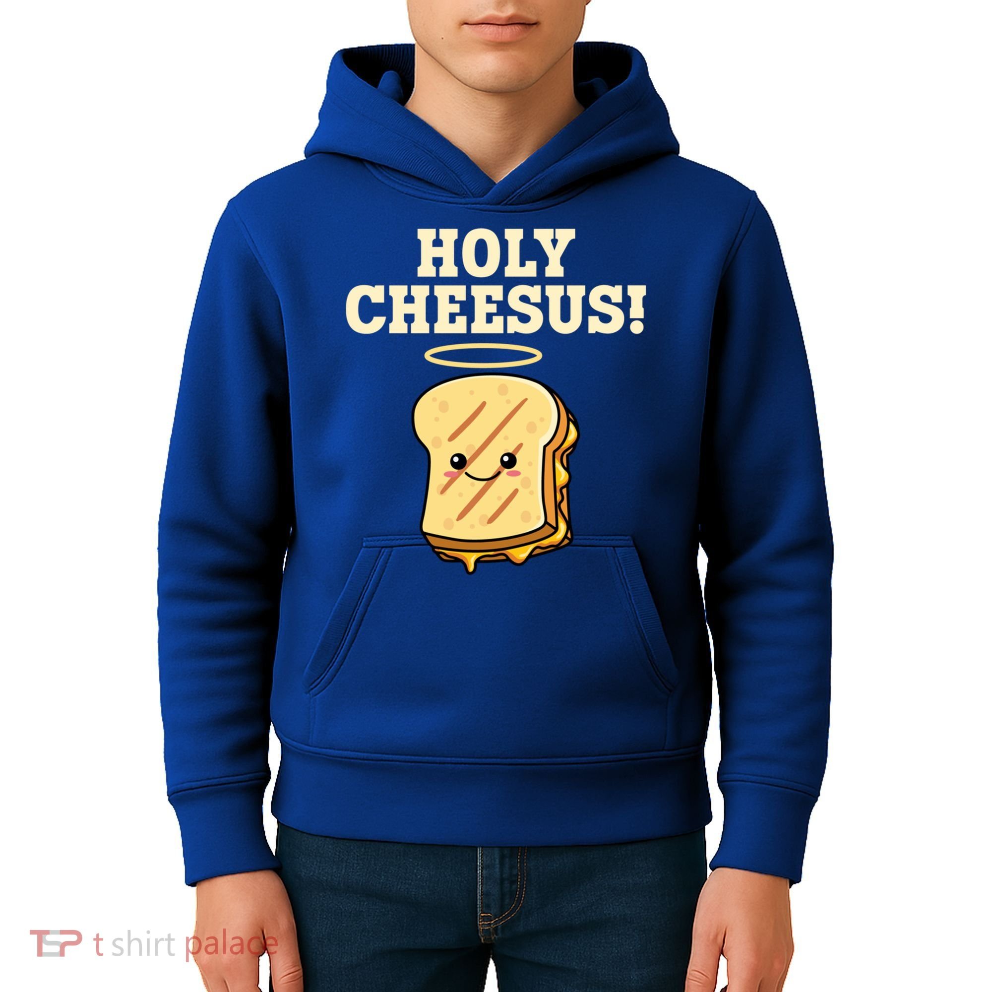 Holy Cheesus! Pun Grilled Cheese Lover Gift Kids Hoodie