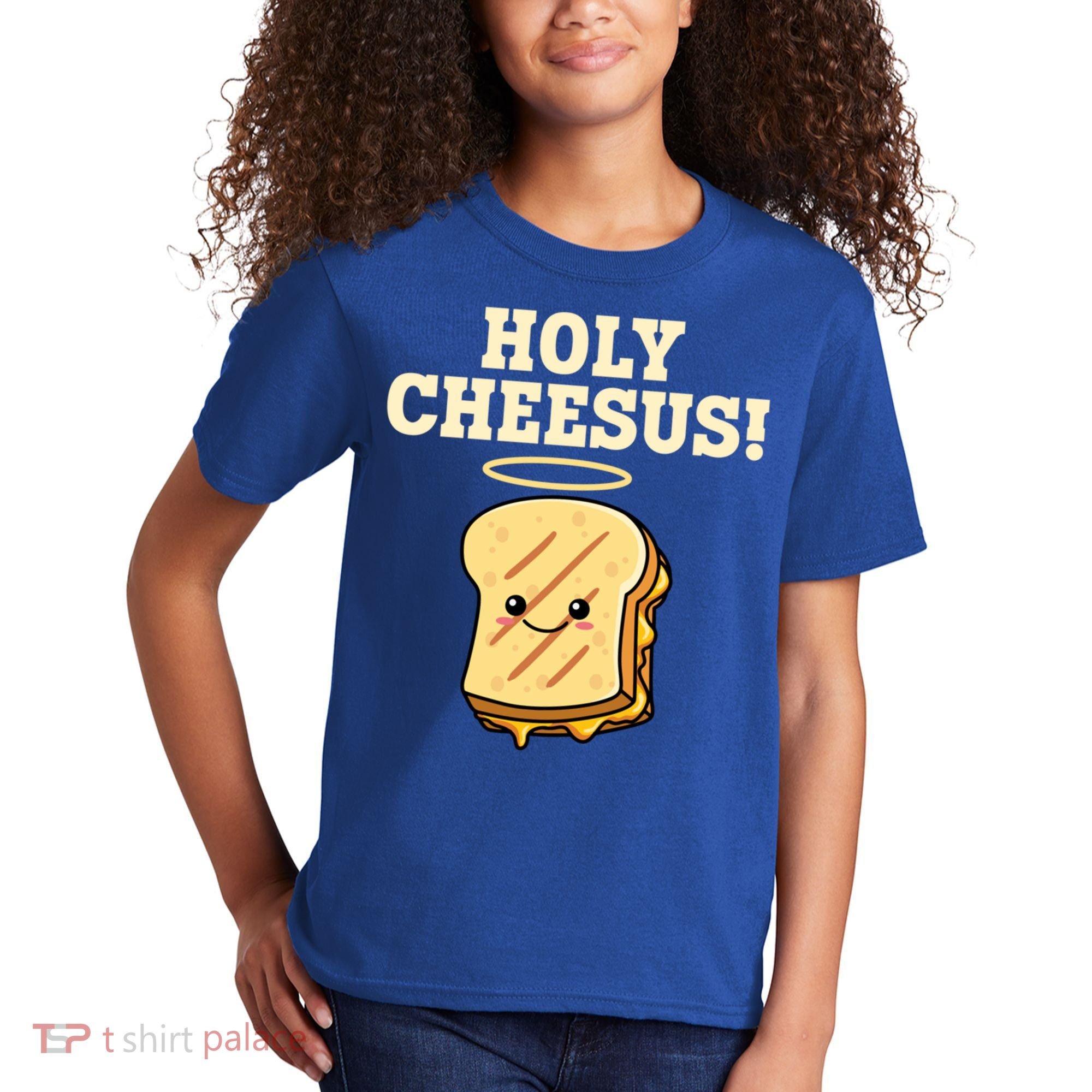 Holy Cheesus! Pun Grilled Cheese Lover Gift Kids T-Shirt