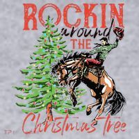 Hilarious Cowboy Rocking Christmas Tree Western Decor Women's Sweatshirt thumb 2
