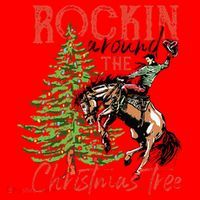 Hilarious Cowboy Rocking Christmas Tree Western Decor Santa Hat thumb 1