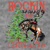 Hilarious Cowboy Rocking Christmas Tree Western Decor Toddler Hoodie thumb 2
