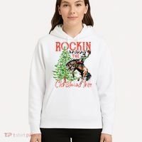 Hilarious Cowboy Rocking Christmas Tree Western Decor Hoodie thumb 5