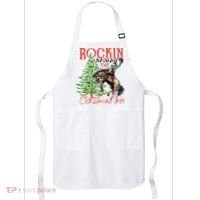 Hilarious Cowboy Rocking Christmas Tree Western Decor Apron thumb 0