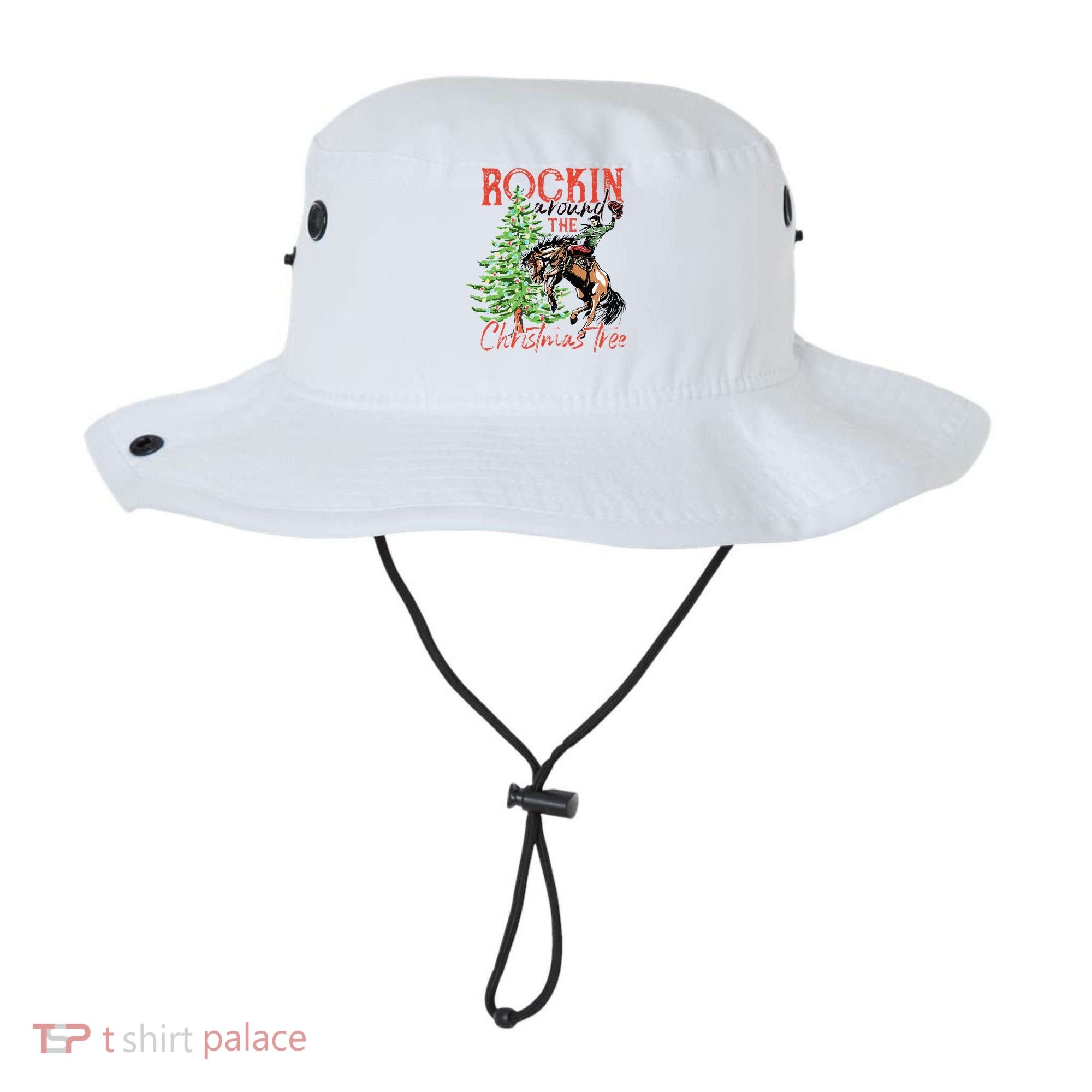 Hilarious Cowboy Rocking Christmas Tree Western Decor Bucket Hat