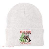 Hilarious Cowboy Rocking Christmas Tree Western Decor Beanie thumb 0