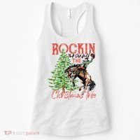 Hilarious Cowboy Rocking Christmas Tree Western Decor Women's Tank Top thumb 0