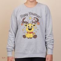 Happy Christmas Reindeer Holiday Women's Sweatshirt thumb 0