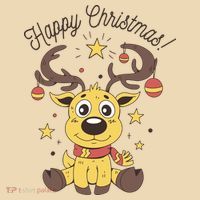Happy Christmas Reindeer Holiday Tote Bag thumb 4