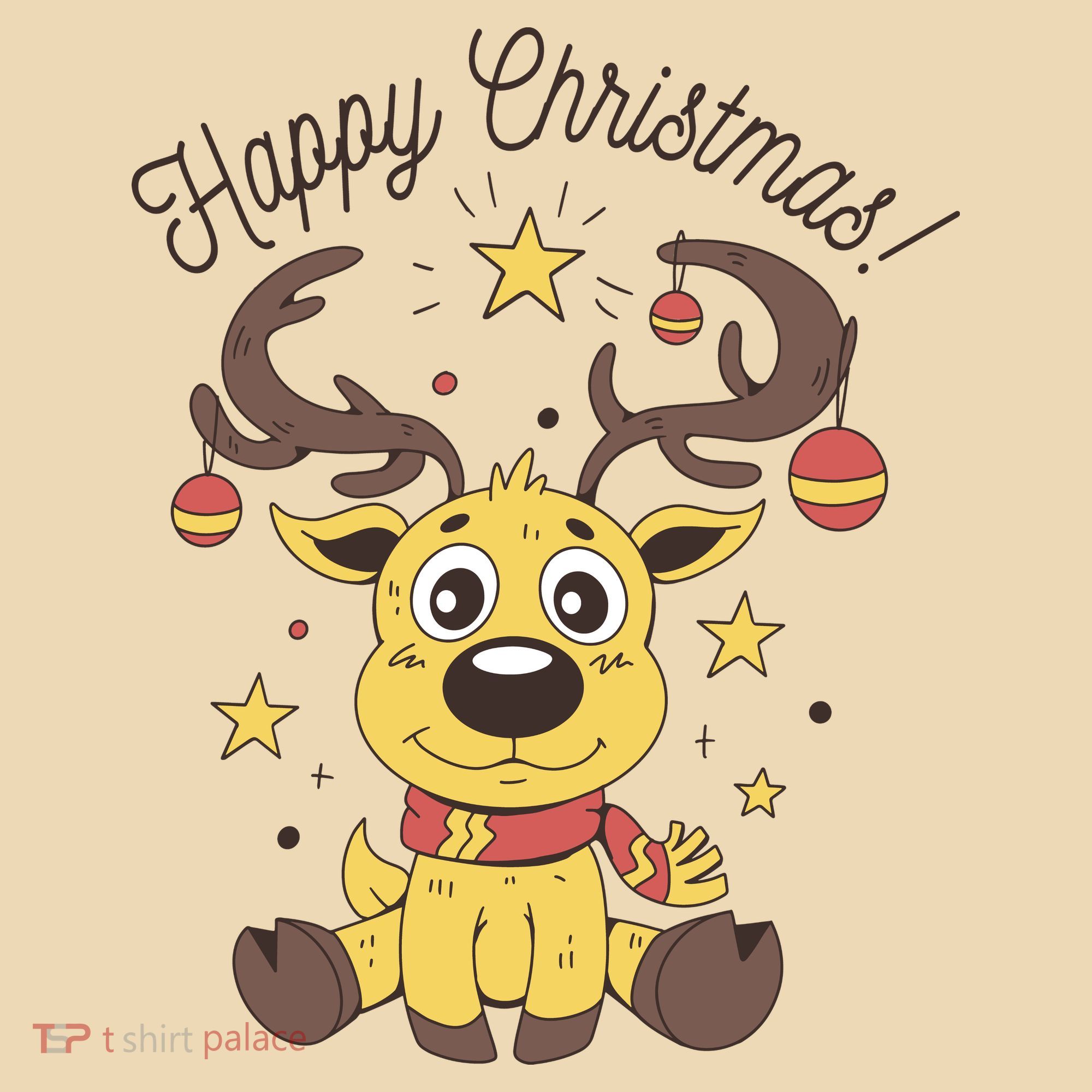 Happy Christmas Reindeer Holiday Tote Bag