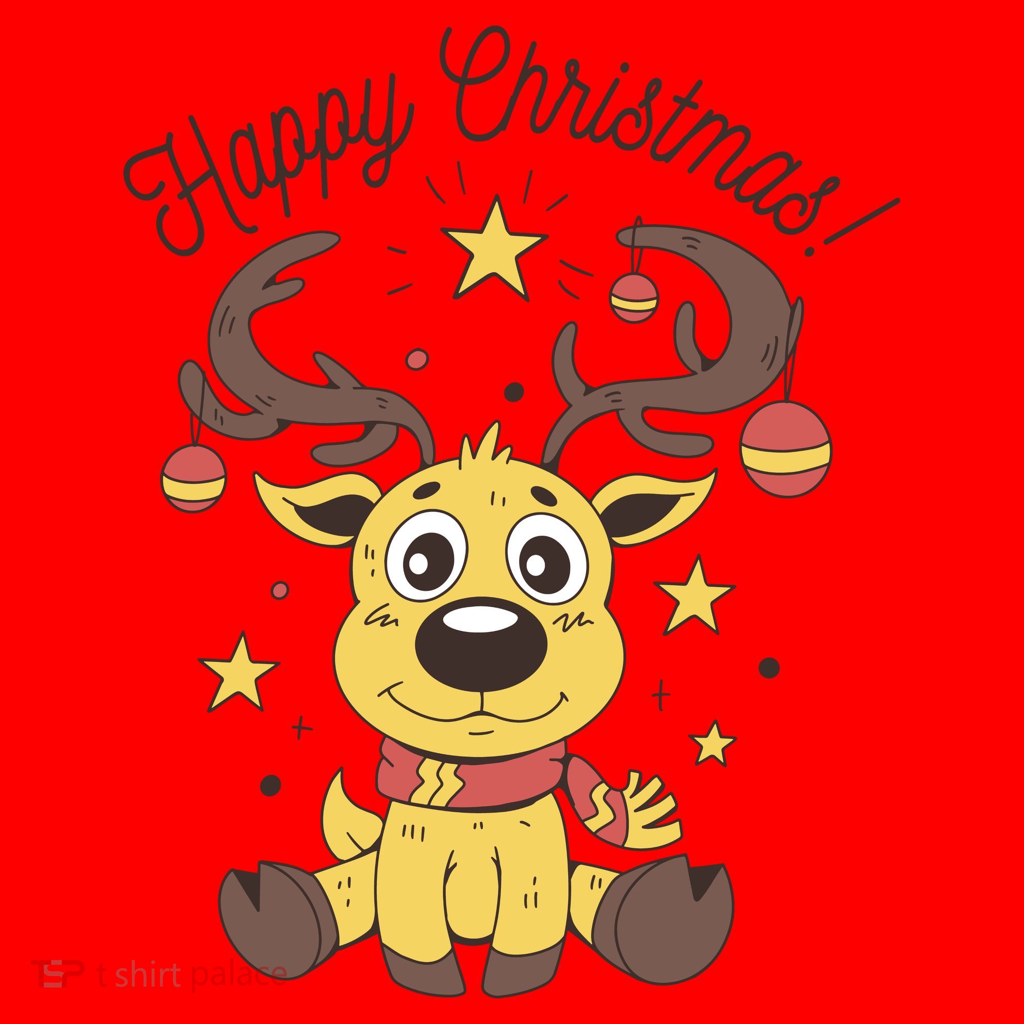 Happy Christmas Reindeer Holiday Santa Hat