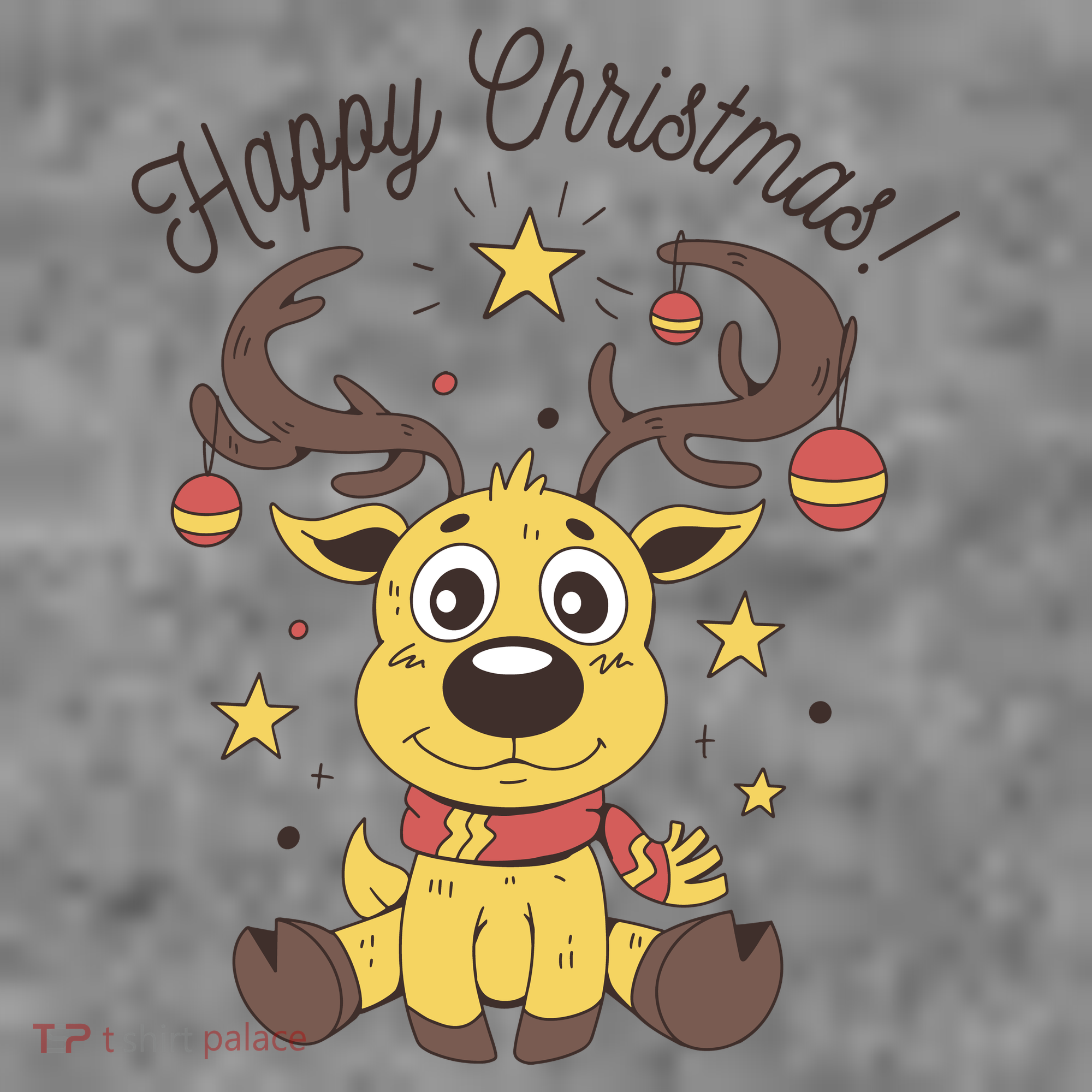 Happy Christmas Reindeer Holiday Toddler Hoodie