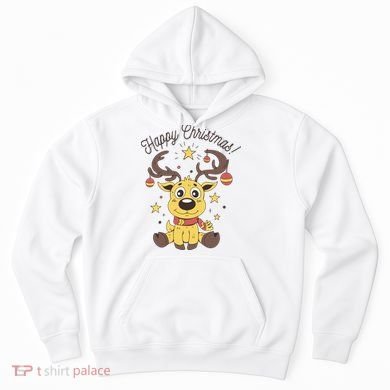 Happy Christmas Reindeer Holiday Hoodie